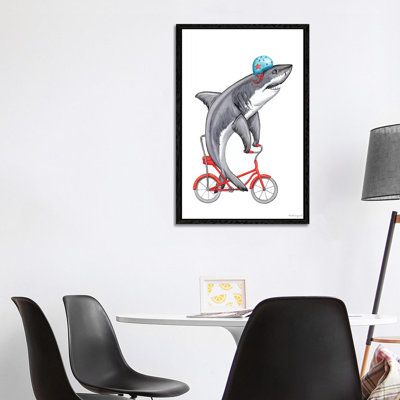 Shark On Bike by Amélie Legault - Painting on Canvas