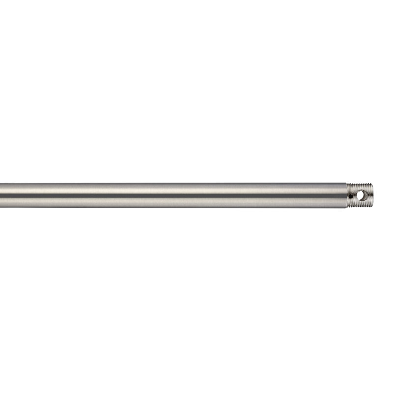 Visual Comfort Fan 12" long 1/2" diameter threaded ceiling fan extension downrod in Brushed Nickel finish, Brushed Nickel
