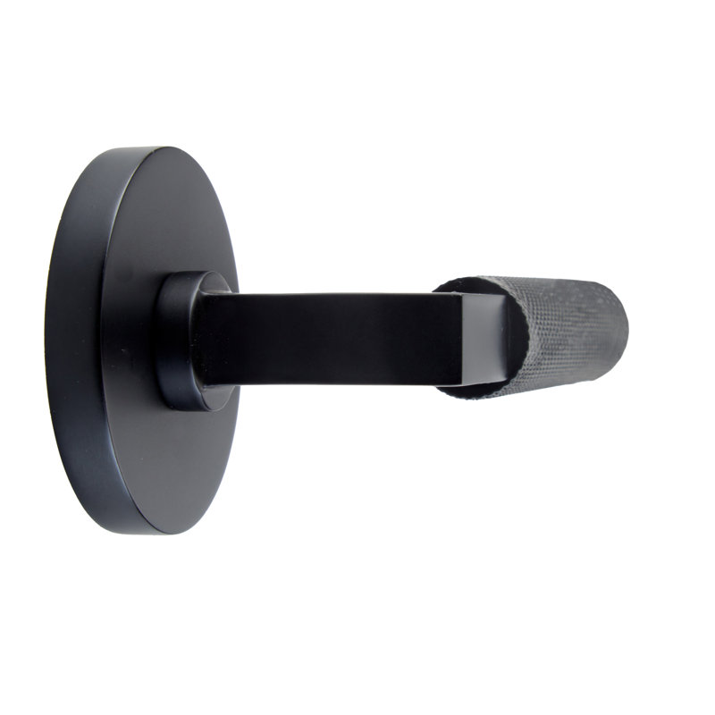 Bravura 846-6 Knurled Passage Lever on Round Contemporary Rose in Matte Black
