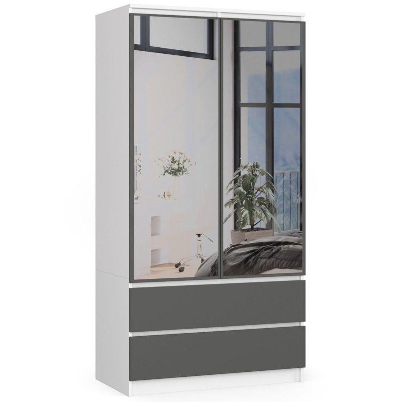 Spasoje 2 Door Manufactured Wood Wardrobe, 180cm H x 90cm W x 51cm D