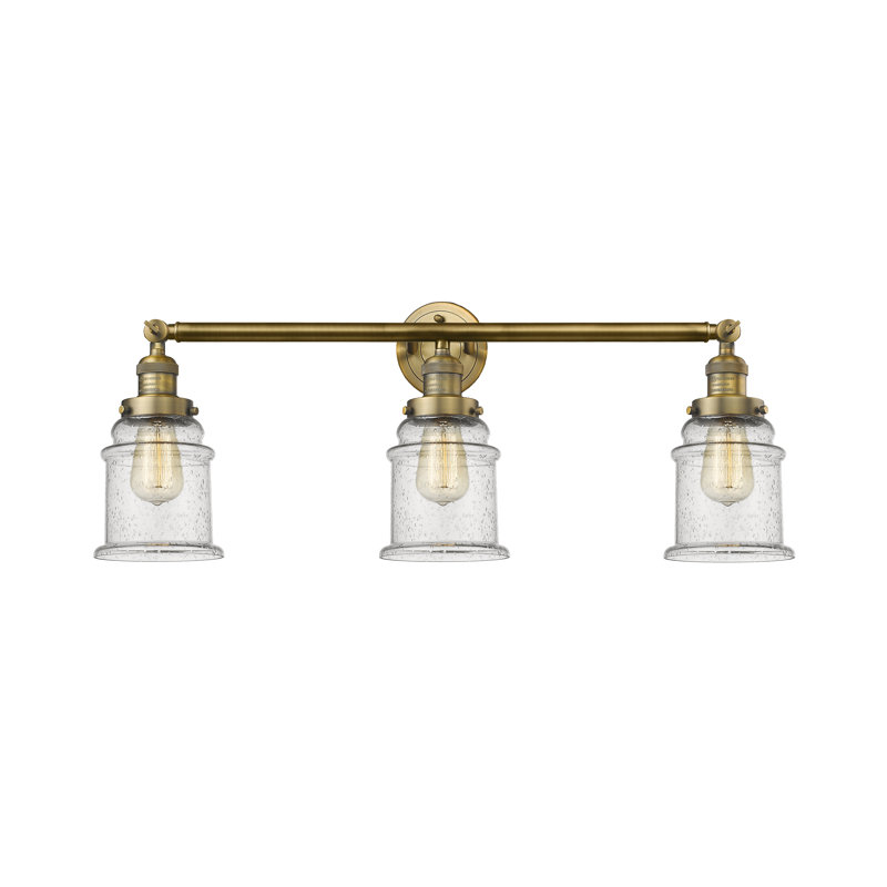 Galaviz 3 - Light Dimmable Vanity Light, 60 Watt Vintage Incandescent Bulb, Seedy 2, Brushed Brass