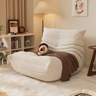 Fauteuil à billes Boneless, chauffeuse sans accoudoir pour adultes Canapé à siège simple Canapé à billes en mousse viscoélastique (beige)