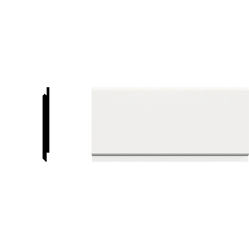 White PVC Shiplap Nickel Gap Baseboard Moulding 96"
