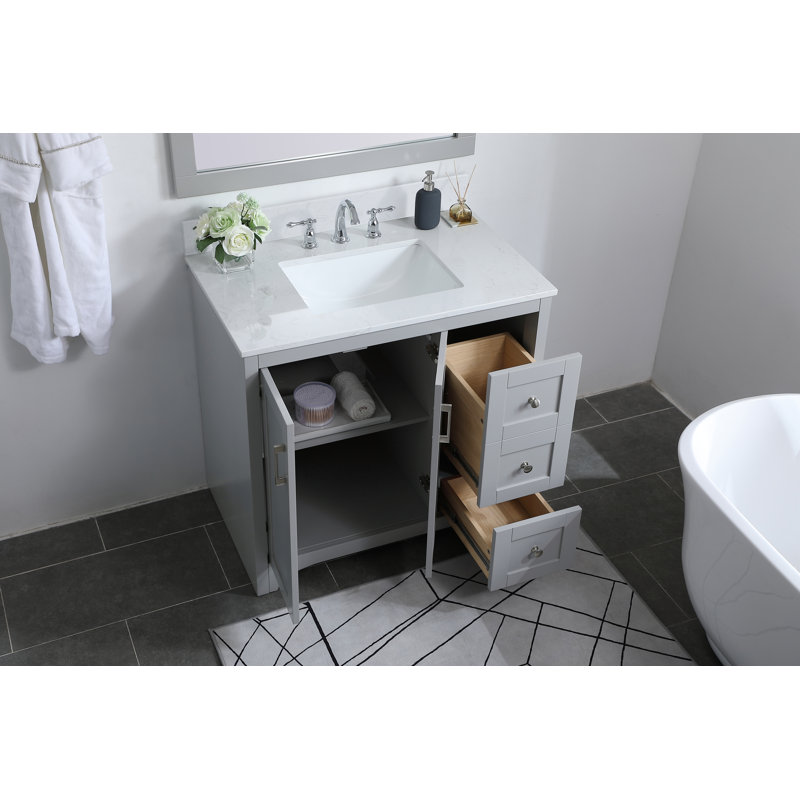 Ensemble de meuble-lavabo simple 36 po Moore, Gris