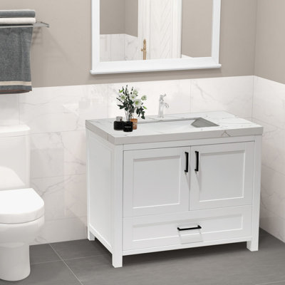 Hyle 35.4'' Single Bathroom Vanity with Quartz Top