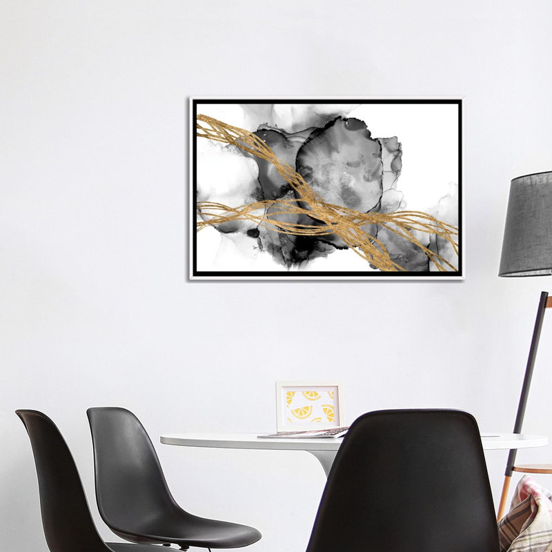 "Matrix undulation I" par Jennifer Goldberger-impression, H 26 po x l 40 po x 1,5 po, Toile blanche encadrée