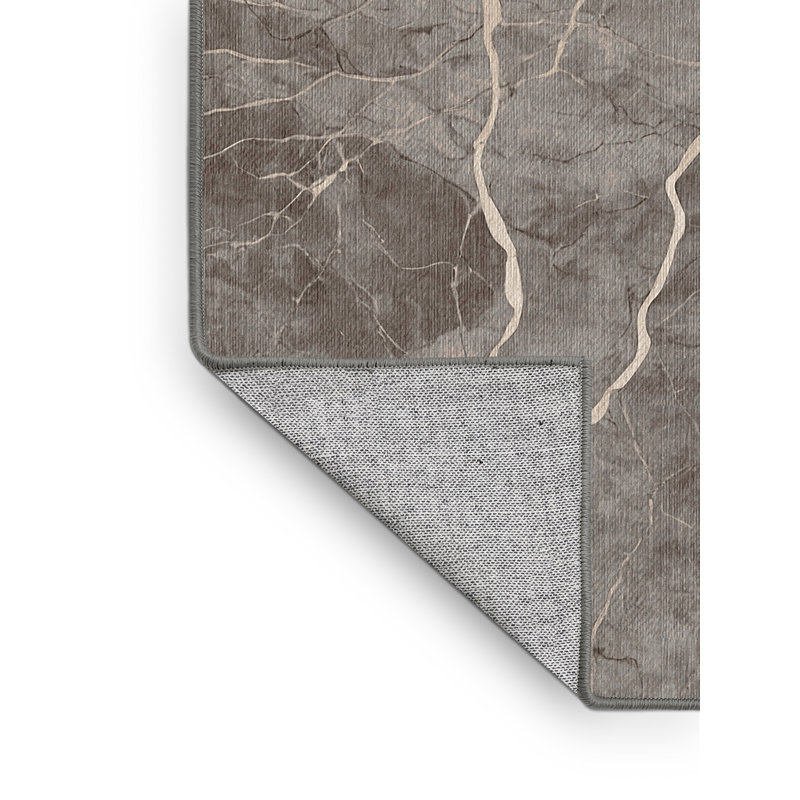 Tapis gris lavable à la machine, Carré 6 pi