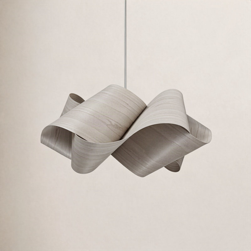 Swirl 1 - Light Unique/Statement Pendant, Gray, E26, Nickel