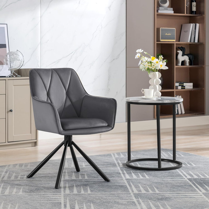 Lillydale Upholstered Chair With Velvet, Grey