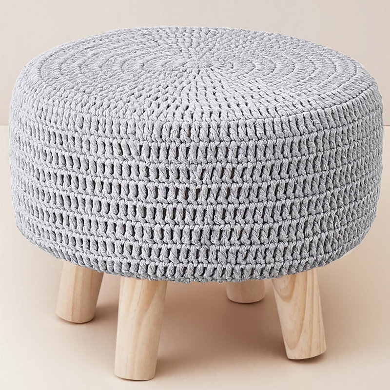 Wood Accent Stool, Gray