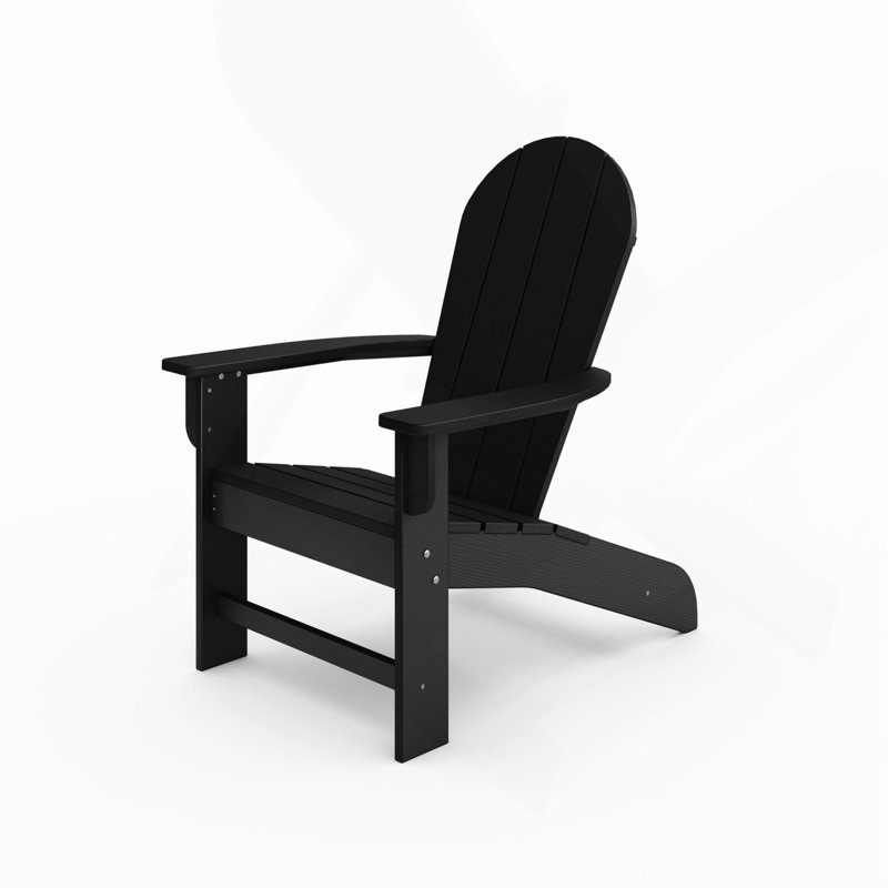 Black Adirondack Chair – Premium Hdpe Poly Lumber For Pool, Patio, and Garden Elegance, Black