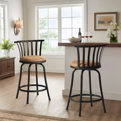 Tabouret de comptoir pivotant avec cadre en métal 24 po Chalfonte