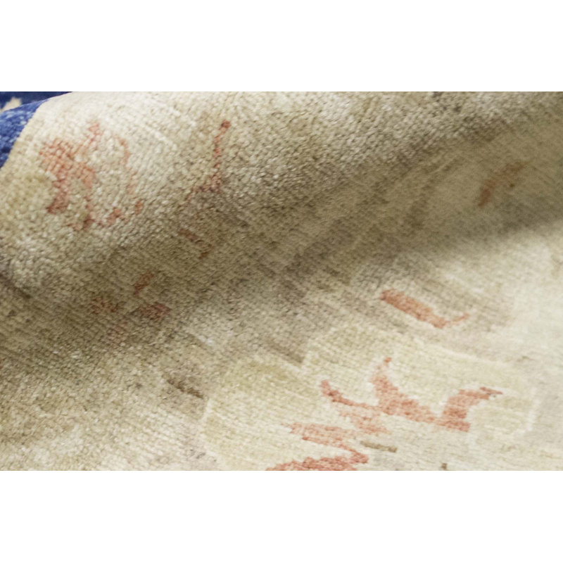 Hand-Knotted High-Quality Blue and Beige Area Rug