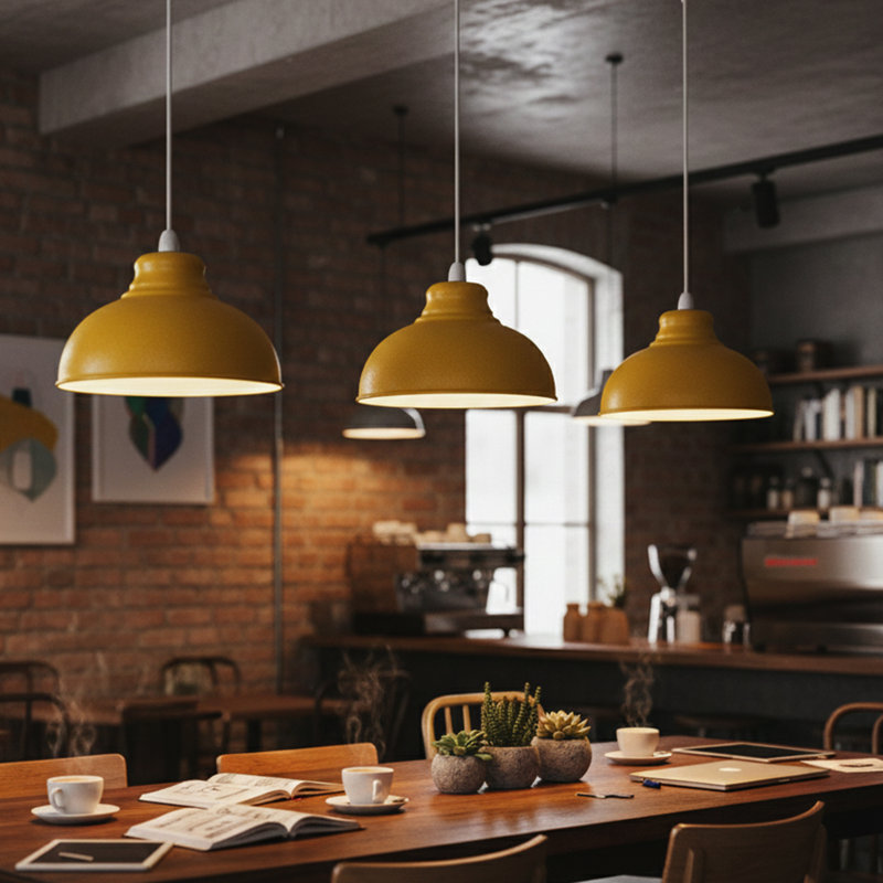 17cm H Metal Dome Lamp Shade ( Screw On ), Yellow