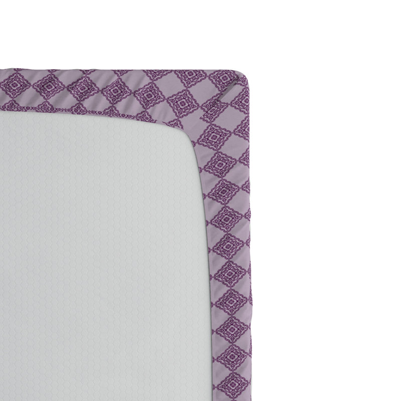 Microfiber Geometric Fitted Sheet, Purple Geometric, Full/Double Fitted Sheet