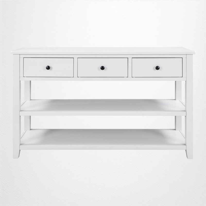 50" Console Table, Antique White, Antique White