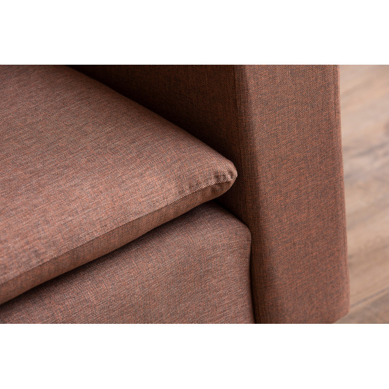 Canapé d'angle Echevarria, 100 % polyester brun clair