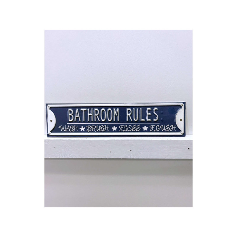 Décoration murale en métal à règles de salle de bain