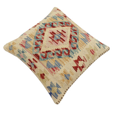Rustic Caballer Turkish Hand-Woven Kilim Pillow - 17" X 18"