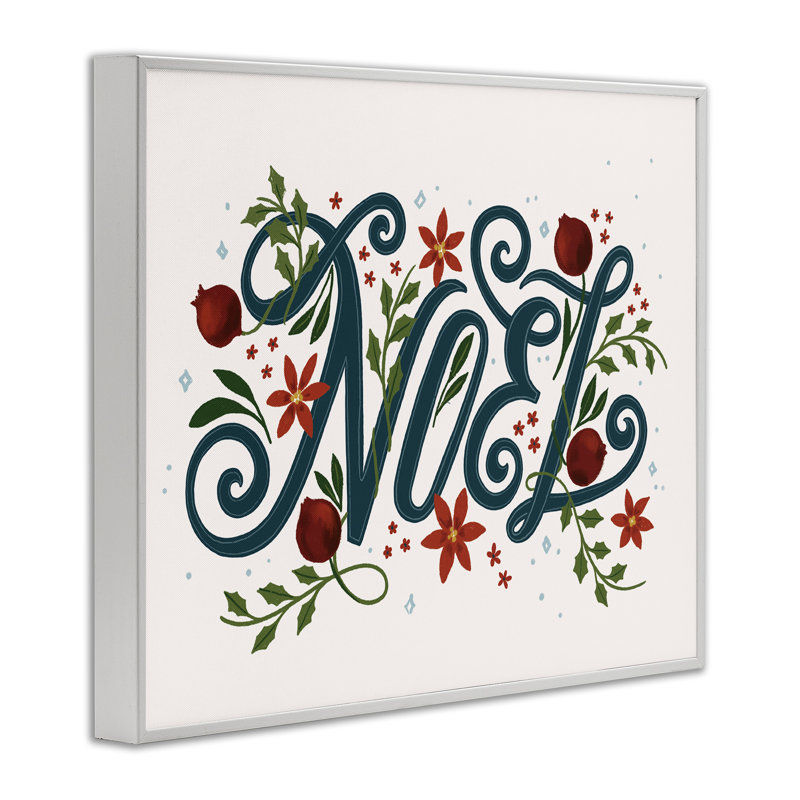 Noel with Rustic Winter Botanicals, art de la giclée encadrée, design par Loni Harris, H 16 po x l 20 po