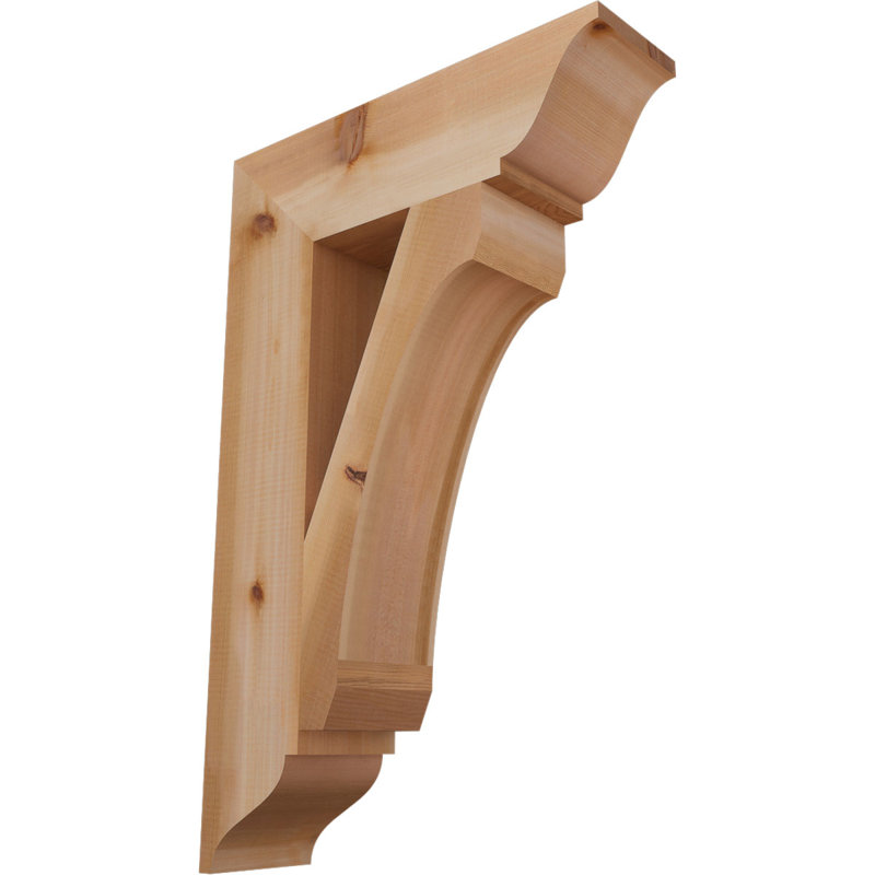 Support en bois rustique traditionnel BKTLEC01, Cèdre rouge de l'Ouest (lisse), H 34 po x l 5,5 po x P 22 po