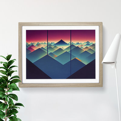 Pure Abstract Mountain Sunset - Single Picture Frame Print