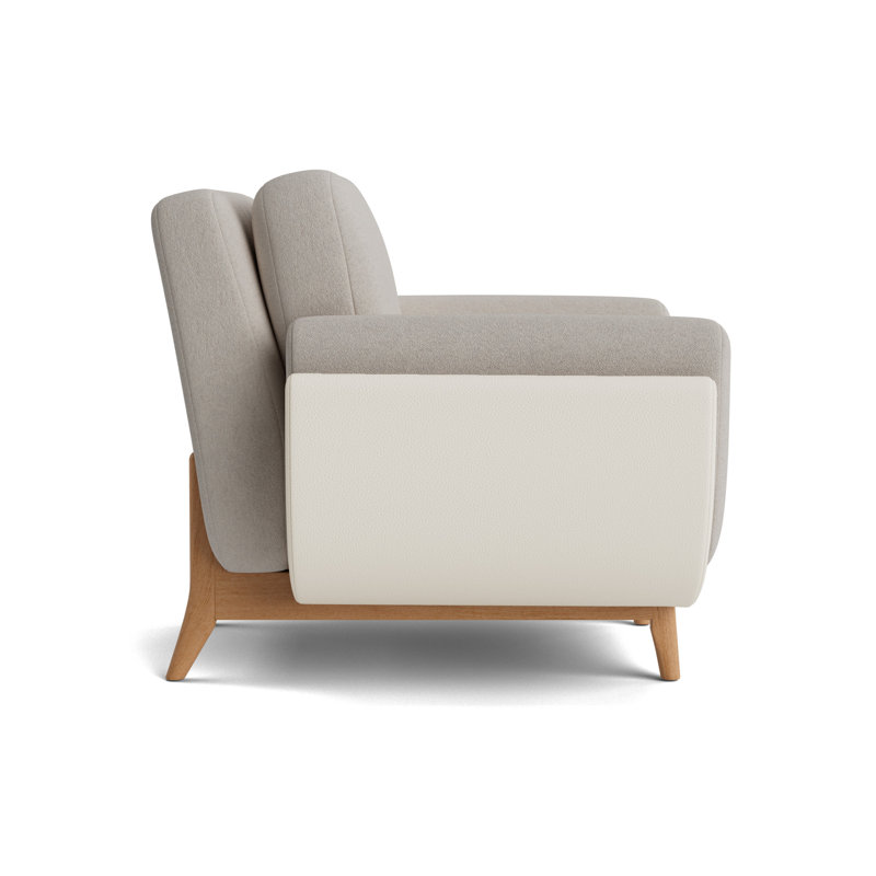 Regatta Chair, Boucle - Dove Gray/Greenwich Leather - Cream, Natural