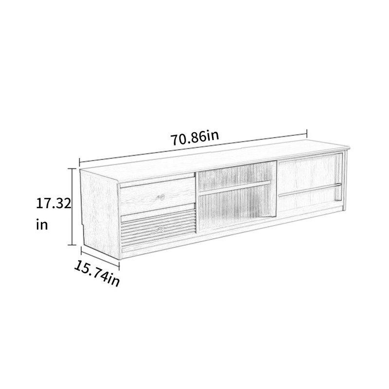 Solid Wood Expandable TV Stand Stylish Storage