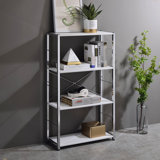 Tennos White & Chrome Finish Bookshelf