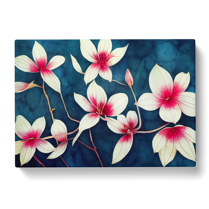 Ethereal Watercolour Flowers - Wrapped Canvas, 35cm H x 50cm W x 3cm D