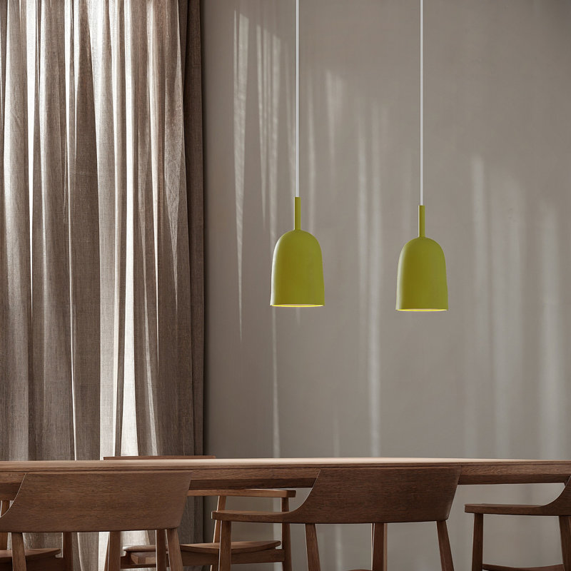 Vessel Pendant Light, 18" H x 14.5" W x 9" D, White, Olive