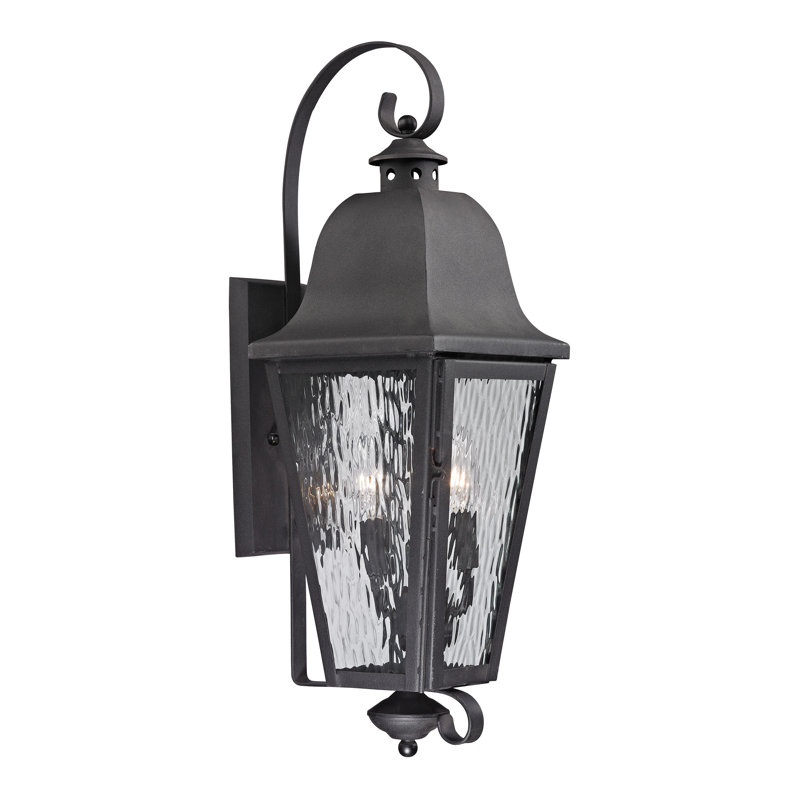 Applique murale d'extérieur forgée 3 lumières de 30 po de hauteur Brookridge - gris anthracite