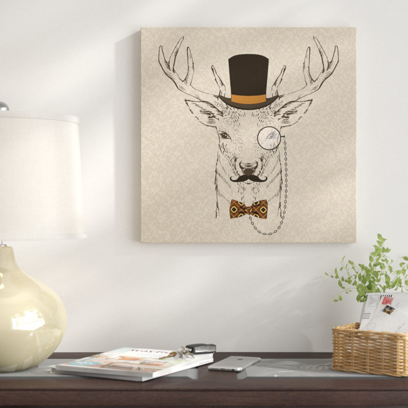 «Deer-Man II» par GraphINC - Estampe numérique sur toile tendue avec châssis, H 12 po x l 12 po x P 1,5 po, Toile tendue