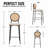 Euston Modern Bar Stool, Upholstered Fabric High Back Kitchen Island Counter Chair, Heavy Duty Steel Frame Pub Seating with Footrest-730778757