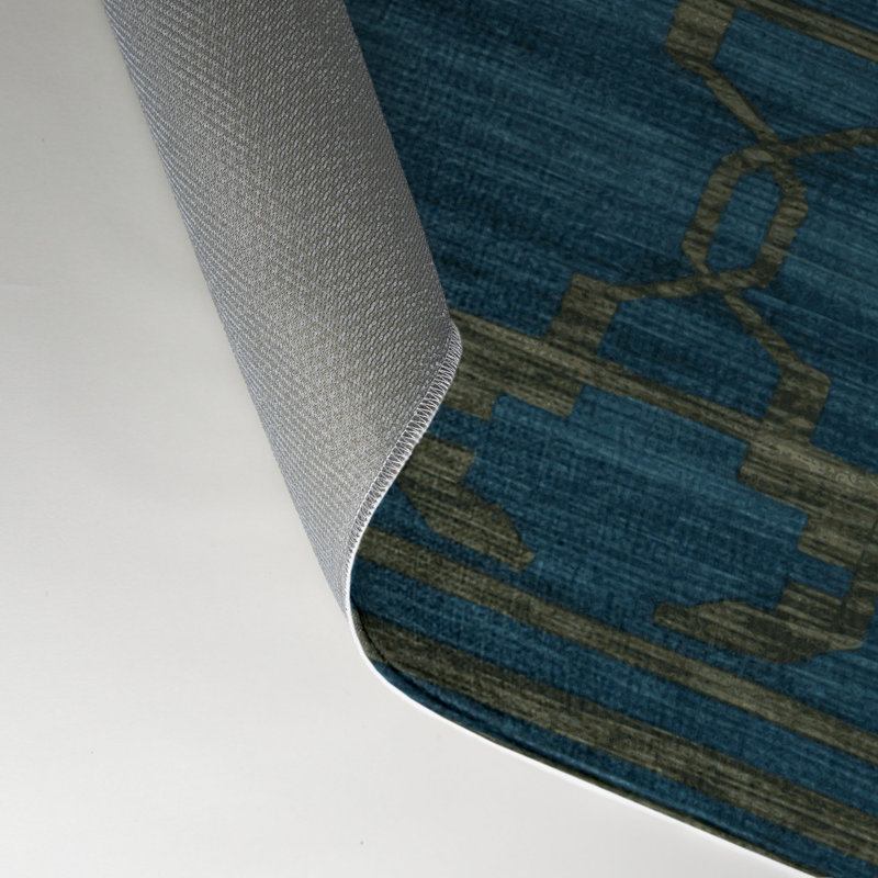 Tapis bleu intérieur et extérieur Trellis, Rectangle 9 pi x 12 pi