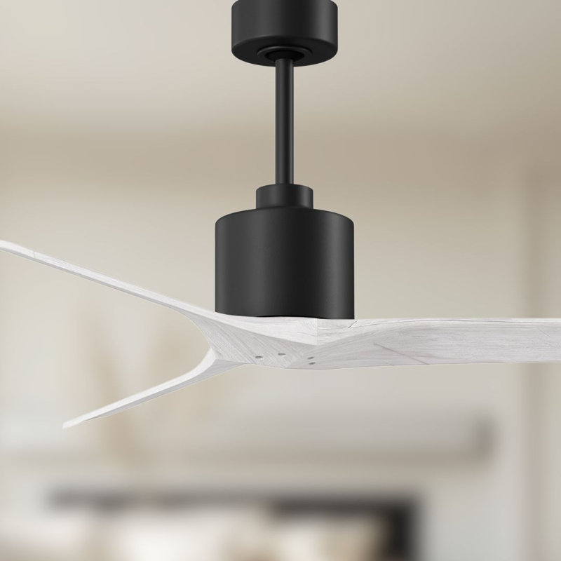 Mollywood - 42" Ceiling Fan - Textured Bronze Finish - Matte Black Blades, Matte Black, Matte White, 52"