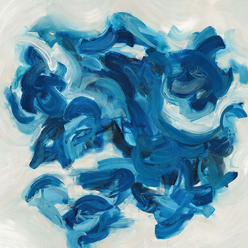 Albiceleste par D'Alessandro Léon - peinture sur toile tendue, H 40 po x l 40 po, Image au gel brossé