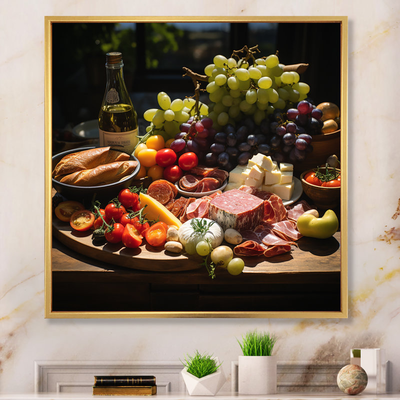 «Delectable Delights I», reproduction sur toile, Cadre flottant doré, H 36 po x l 36 po x P 1,5 po