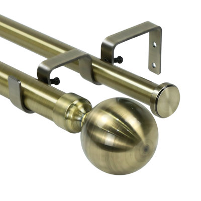 Tringle à rideaux double à fenêtre plate en acier Courtois