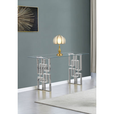 Lusch 60'' Glass Top Console Table