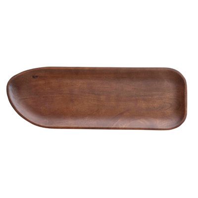 Walnut-Finished Mango Wood Footed Platter