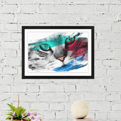 Green-Eyed Cat Framed Art - Framed Print