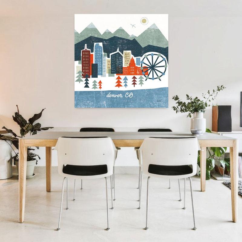 Contemporary Art Modern Abstract Architecture City Art 1 Piece Wrapped Canvas Wall Art, 91.44 cm H x 91.44 cm W