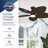 Casablanca 52 inch Coveview ENERGY STAR® Damp Rated Ceiling Fan with LED Light Kit and Wall Control and Handheld Remote-1538960578-1538960577
