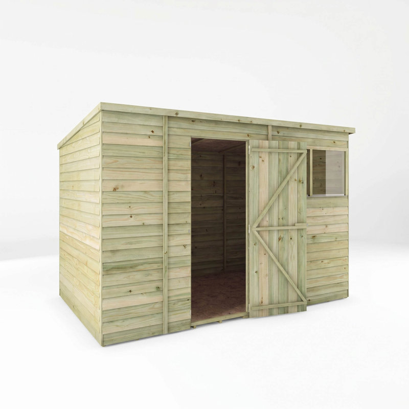 Mercia 10 x 6ft Overlap Pent Shed, Yes