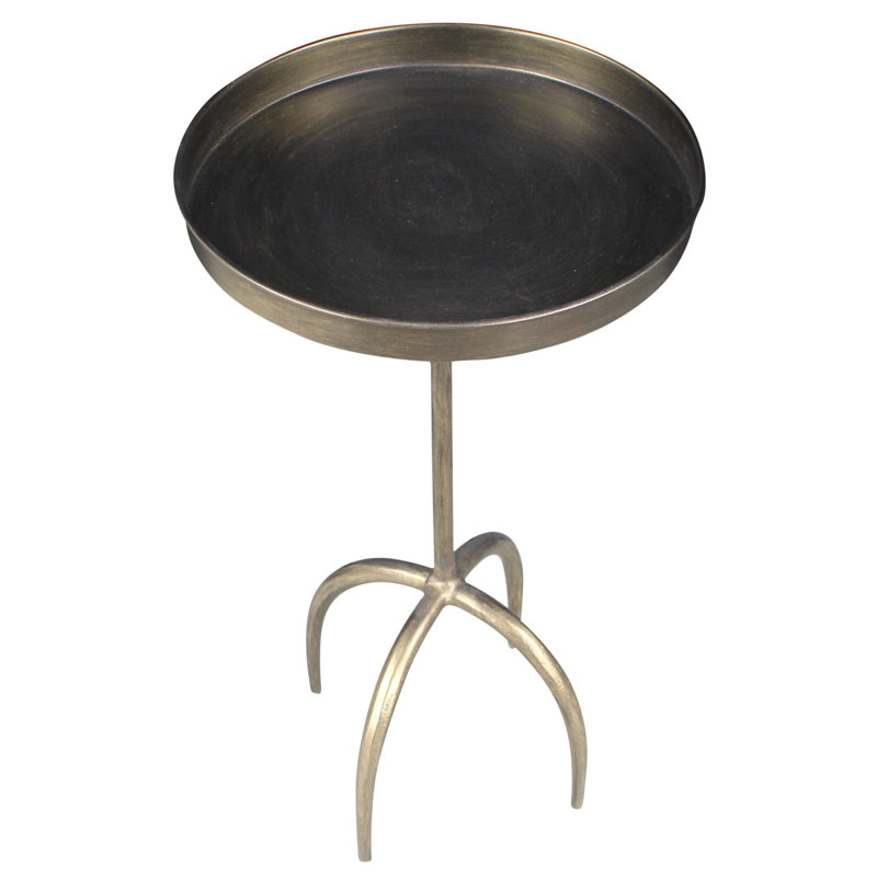 Table d'appoint Jasper au fini plaqué laiton moderne sur fer