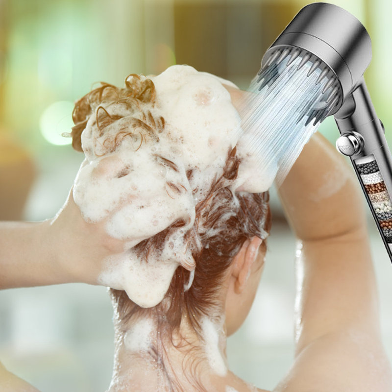 High Pressure Shower Head 3 Modes SPA Experience Gray, Gray