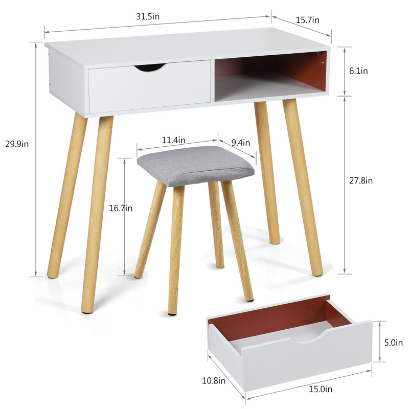 Dava Writing Desk, White