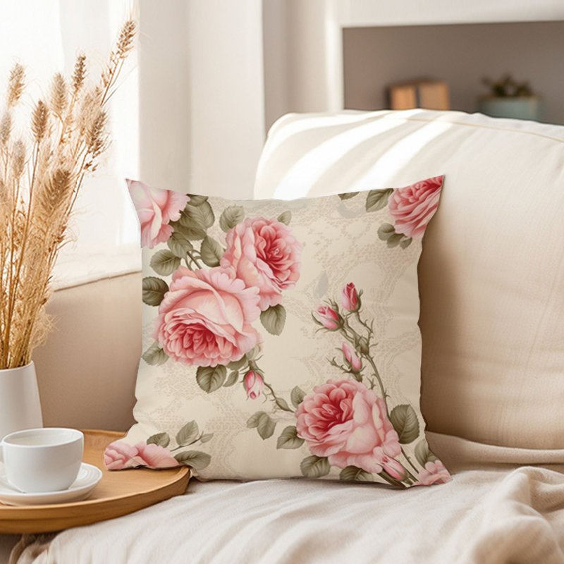 Animals William Morris Birds Damask Pattern I Cottage, 18"H x 18"W, Floral Flower Dreams III Shabby  Elegance