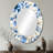 Intricate Cobalt Lace Victorian Pattern - Floral Large Wall Mirror, Blue Unique Mirror, Printed Metal Art-122497504-122497506